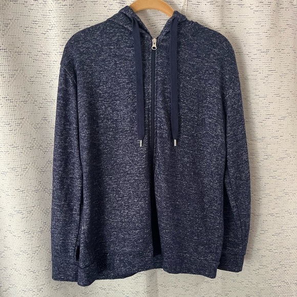 Workshop Republic Clothing Tops - Workshop Republic blue heathers zip up hoodie